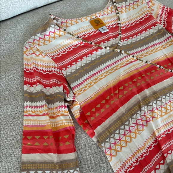 Ruby Rd. Vibrant Patterned Long Sleeve Tee - Picture 4 of 5